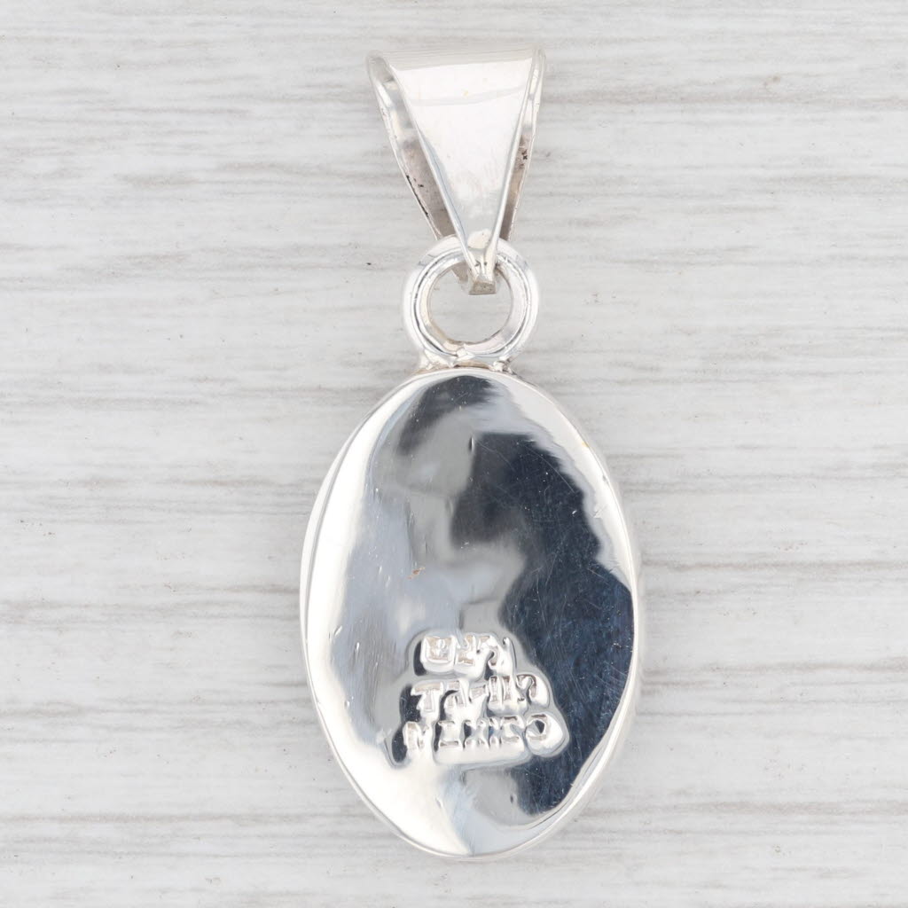 Light Gray New Black Obsidian Lava Glass Pendant 925 Sterling Silver Oval Solitaire B12767