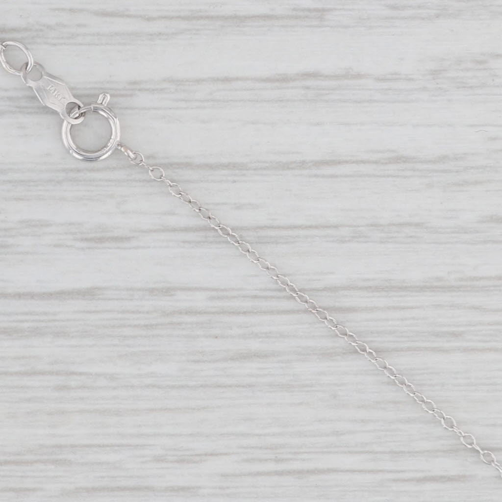 Light Gray Cable Chain Necklace 14k White Gold 17.5" 0.6mm Italy