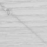 Cable Chain Necklace 14k White Gold 17.5" 0.6mm Italy