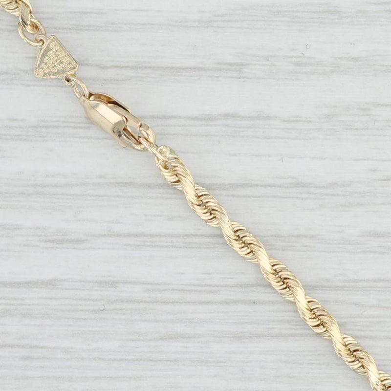 20" Rope Chain Necklace 14k Yellow Gold 2.7mm Beverly Hills Gold