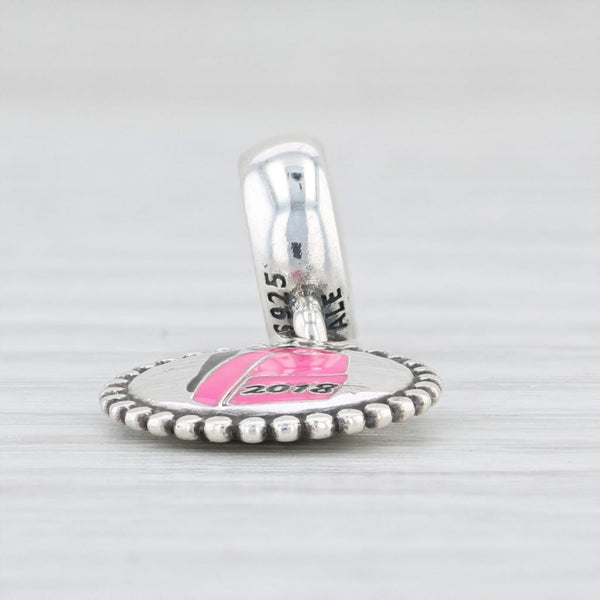Light Gray New Authentic Pandora 2018 Backpack Dangle Charm ENG791169_37 Pink School