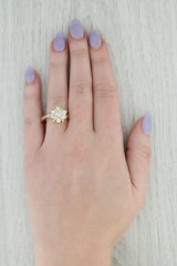 Gray 0.86 Diamond Cluster Flower Ring 14k Yellow Gold Size 9.25 Engagement