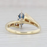 0.69ctw Marquise Sapphire Diamond Ring 14k Yellow Gold Bypass Size 5 Engagement
