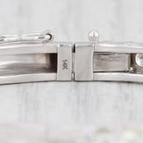 Light Gray Vintage 5ctw Diamond Bangle Bracelet Brushed 14k White Gold 6" 5.4 mm