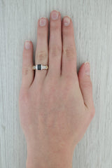 Dark Gray 1.24ctw Blue Sapphire Diamond Ring 14k White Yellow Gold Size 7 Engagement