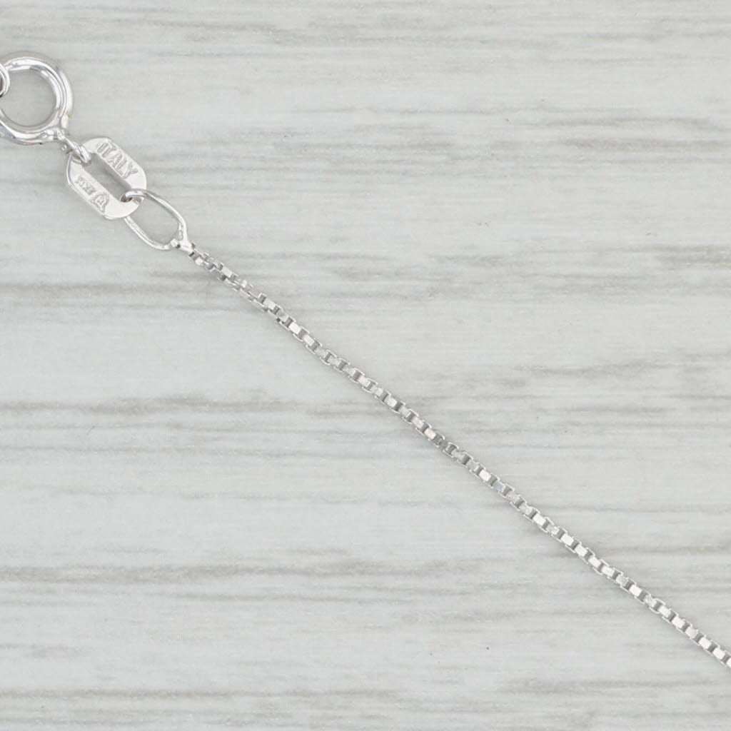 Light Gray 18" 0.6mm Box Chain Necklace 14k White Gold Italian Spring Ring Clasp