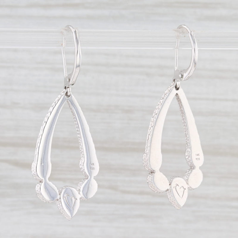 New Amethyst Jade Dangle Earrings Sterling Silver 14k Gold Purple Gemstone