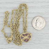 Light Gray Judith Ripka 2.47ctw Diamond Amethyst Heart Pendant Necklace 18k Yellow Gold 16"