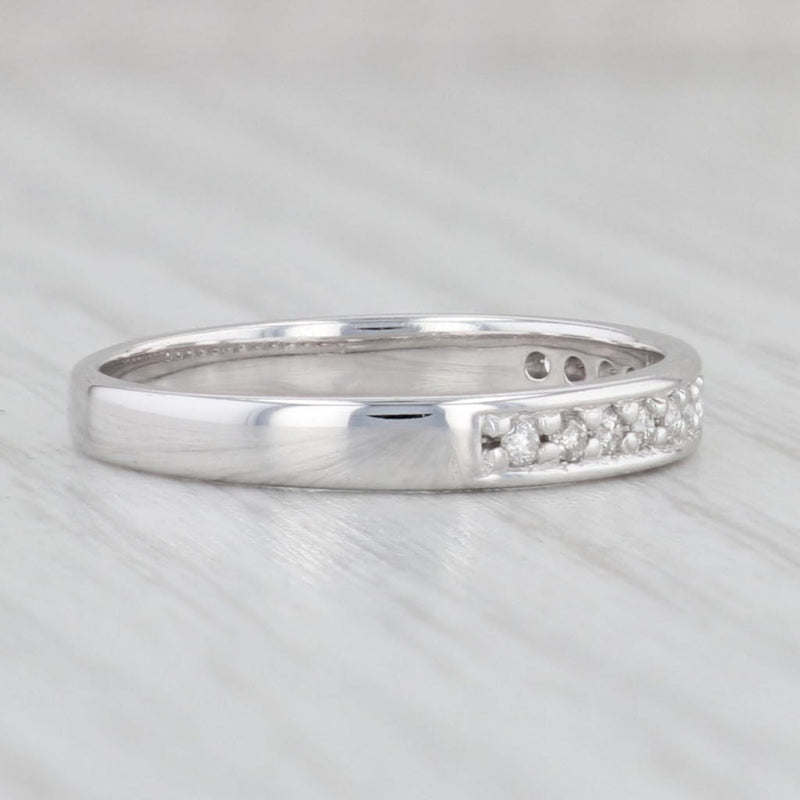0.13ctw Diamond Wedding Band 10k White Gold Size 7 Ring Stackable Anniversary