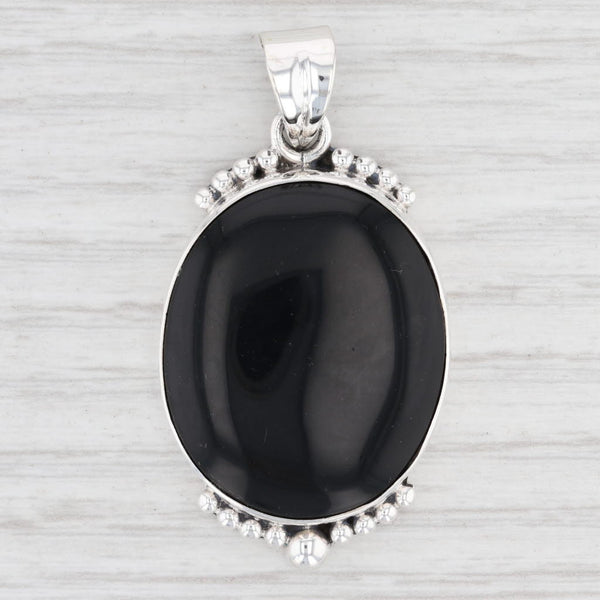 Light Gray New Onyx Pendant 925 Sterling Silver Oval Solitaire B12621