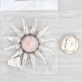 Light Gray New Flower Pendant Sterling Silver Celestial Sun Statement Pink Resin