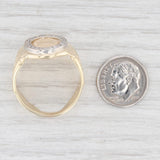United States Coast Guard Signet Diamond Halo Ring 14k Yellow Gold Size 11.5