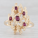 Light Gray 0.39ctw Ruby Diamond Cocktail Ring 14k Yellow Gold Size 10.25