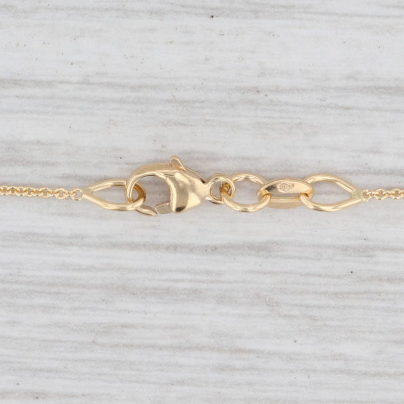 New Round Curb Chain Necklace 18k Yellow Gold 18" 0.8mm Lobster Clasp