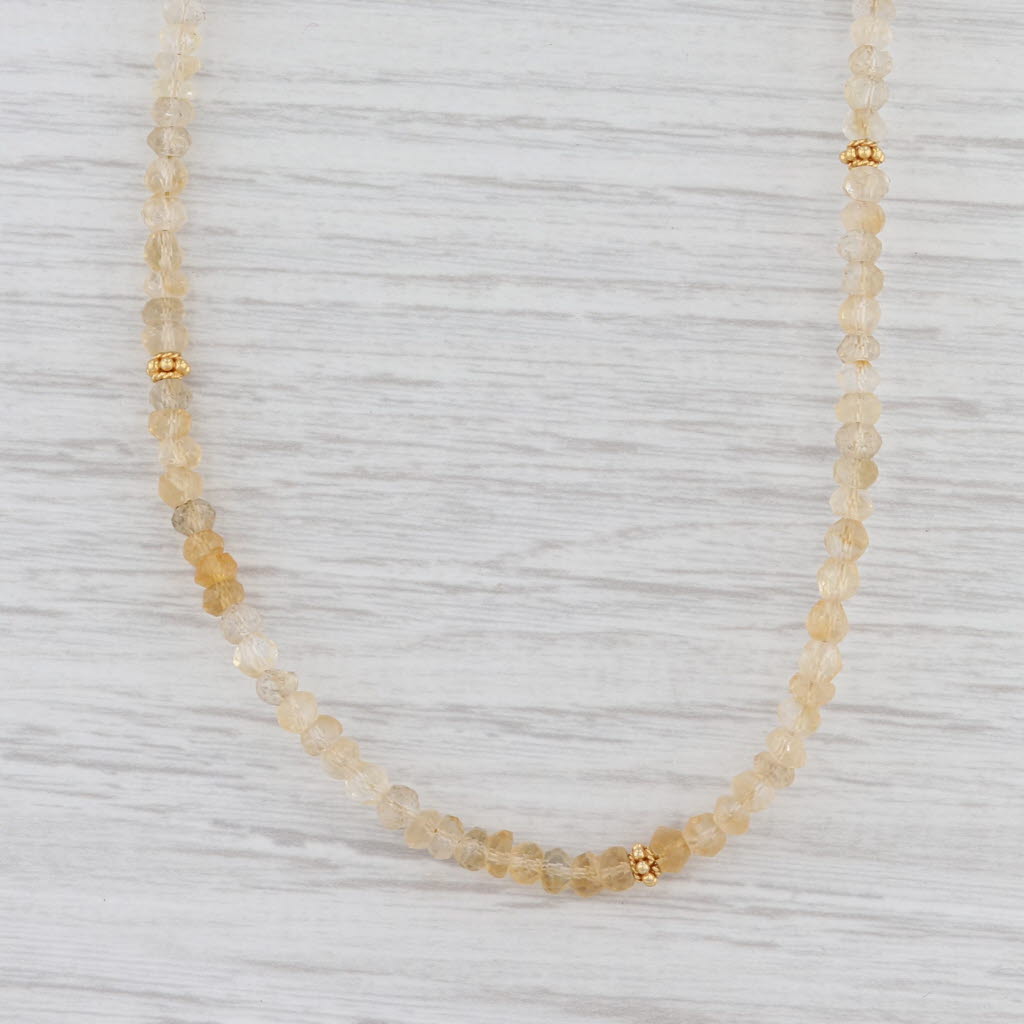 Light Gray New Nina Nguyen Harmony Citrine Bead Necklace Sterling Gold Vermeil Layer Long