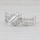 New 0.56ctw Diamond Scalloped Ring 10k White Gold Size 8
