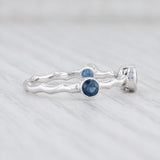 New Beverley K 0.70ctw Blue Sapphire Ring 14k White Gold Size 6.5 Stackable Band