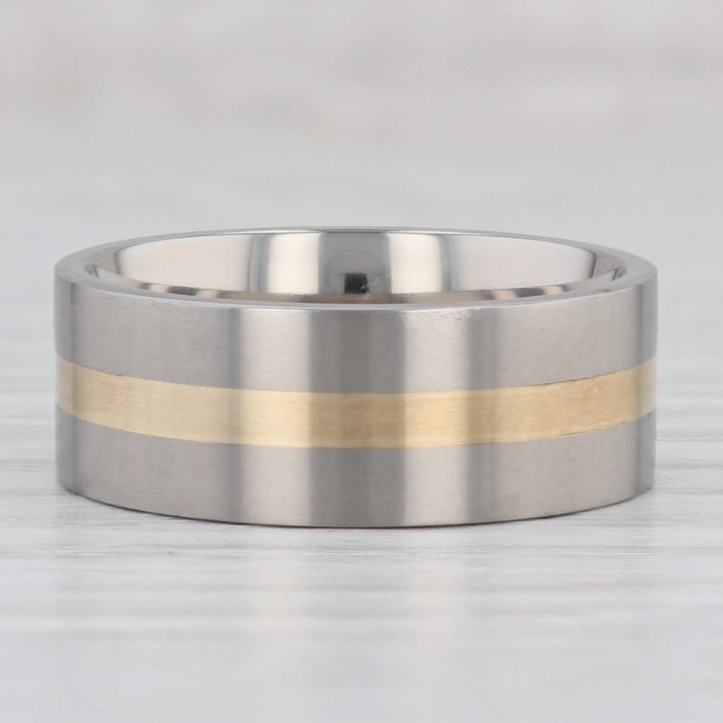 Gray New 2-Toned Titanium Ring Size 8 3/4 Wedding Band