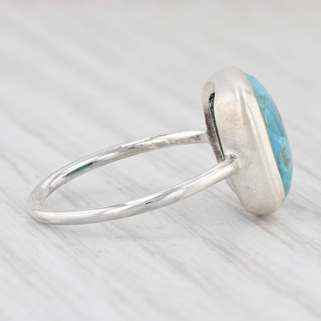 Light Gray New Nina Nguyen Marbled Turquoise Ring Sterling Silver Size 7