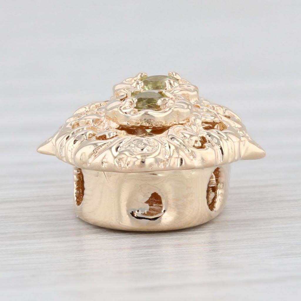 Light Gray 0.14ctw Peridot Slide Charm 14k Gold Vintage Richard Glatter August Birthstone