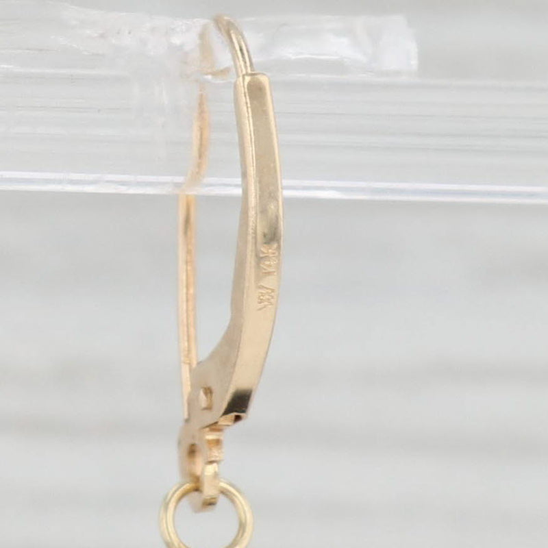 Mother of Pearl Onyx Yin Yang Earrings 14k Gold Chinese Character Good Luck