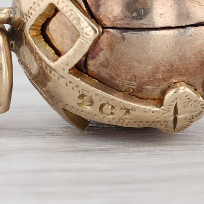 Compass Orb Antique Masonic Orb Fob Charm 9ct Gold Silver Skull Stars Square Compa ...