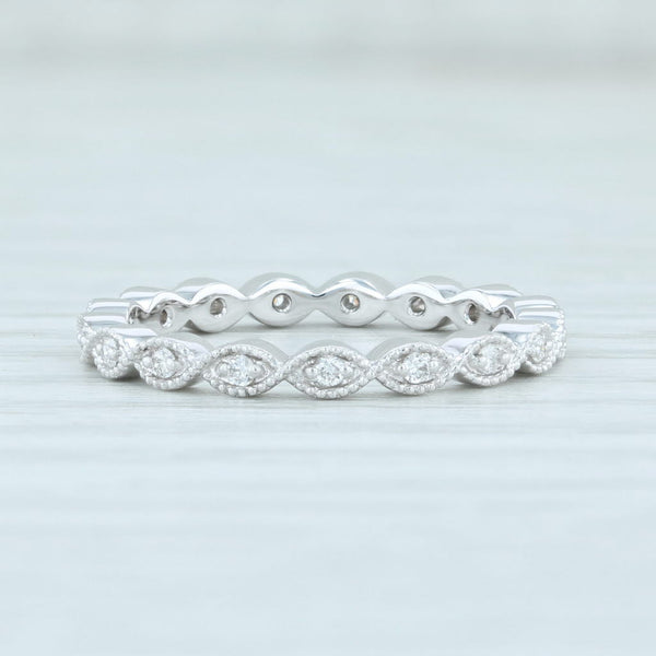 Light Gray New 0.16ctw Diamond Eternity Band 14k White Gold Size 6.5 Stackable Wedding Ring