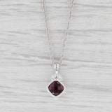 Light Gray New 1.59ctw Garnet Diamond Pendant Necklace 14k White Gold 18” Rope Chain