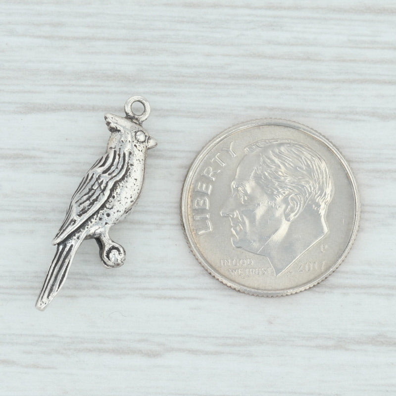 Light Gray Bird Charm Sterling Silver Our State North Carolina Cardinal Figural 925