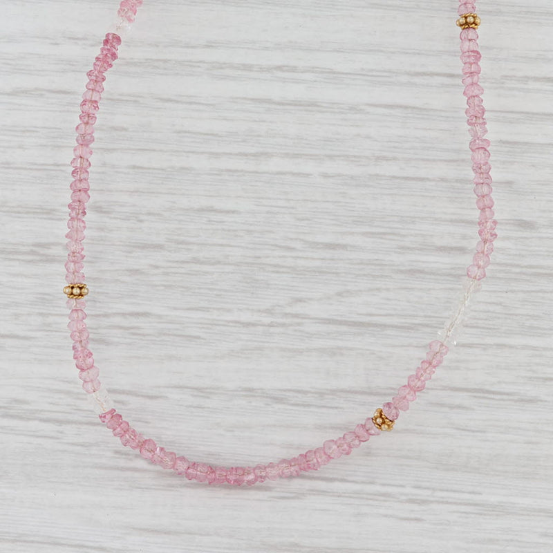 New Nina Nguyen Harmony Necklace Pink Topaz Bead Long Sterling Gold Vermeil