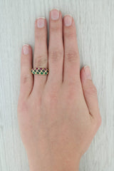 1.37ctw Ruby Sapphire Emerald Gemstone Ring 14k Yellow Gold Size 8