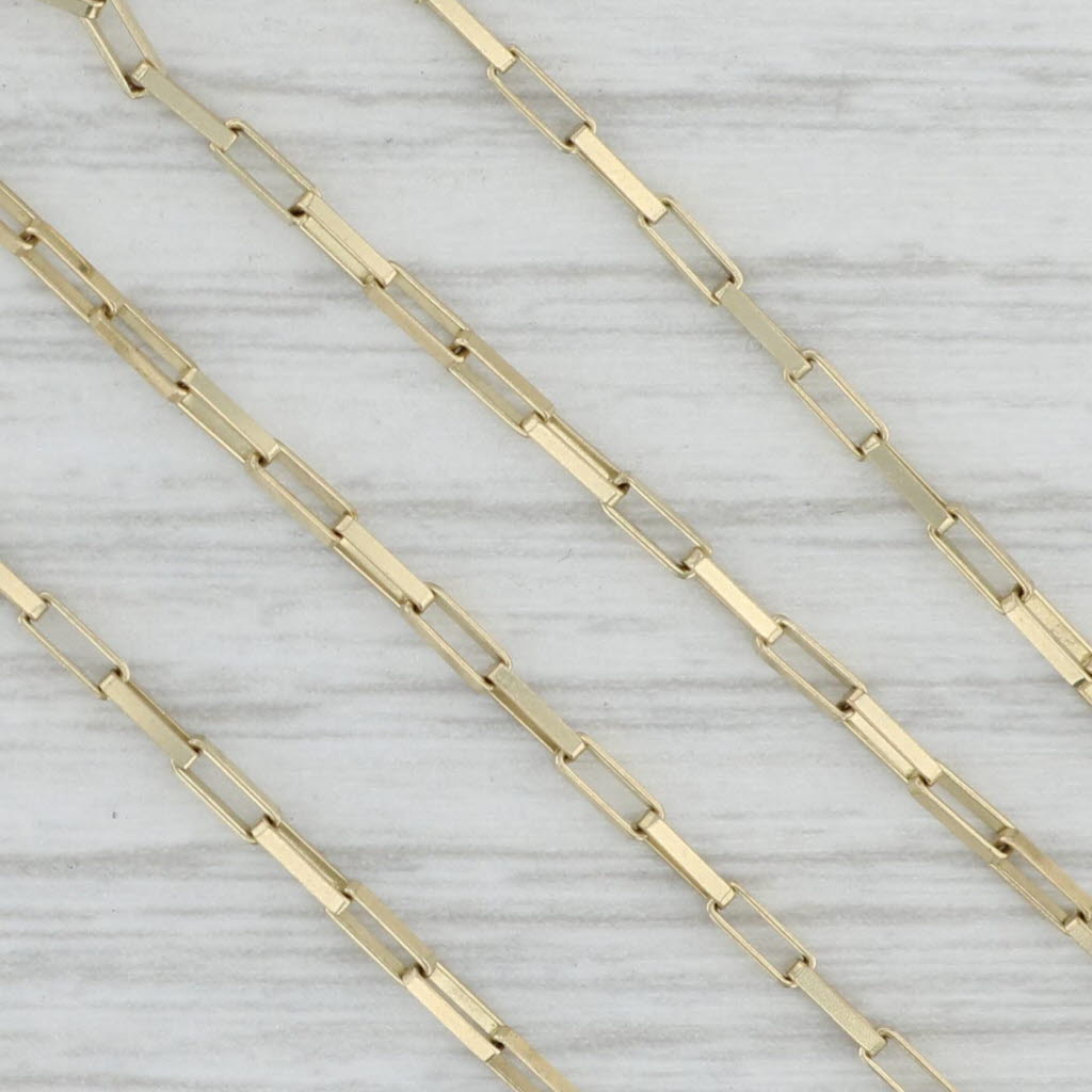 Gray New 23.5" 1.5mm Elongated Box Chain 10k Yellow Gold Lobster Clasp