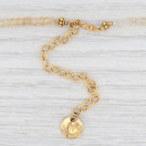 Light Gray New Nina Nguyen Crystal Citrine Bead Necklace Sterling Gold Vermeil Adjustable