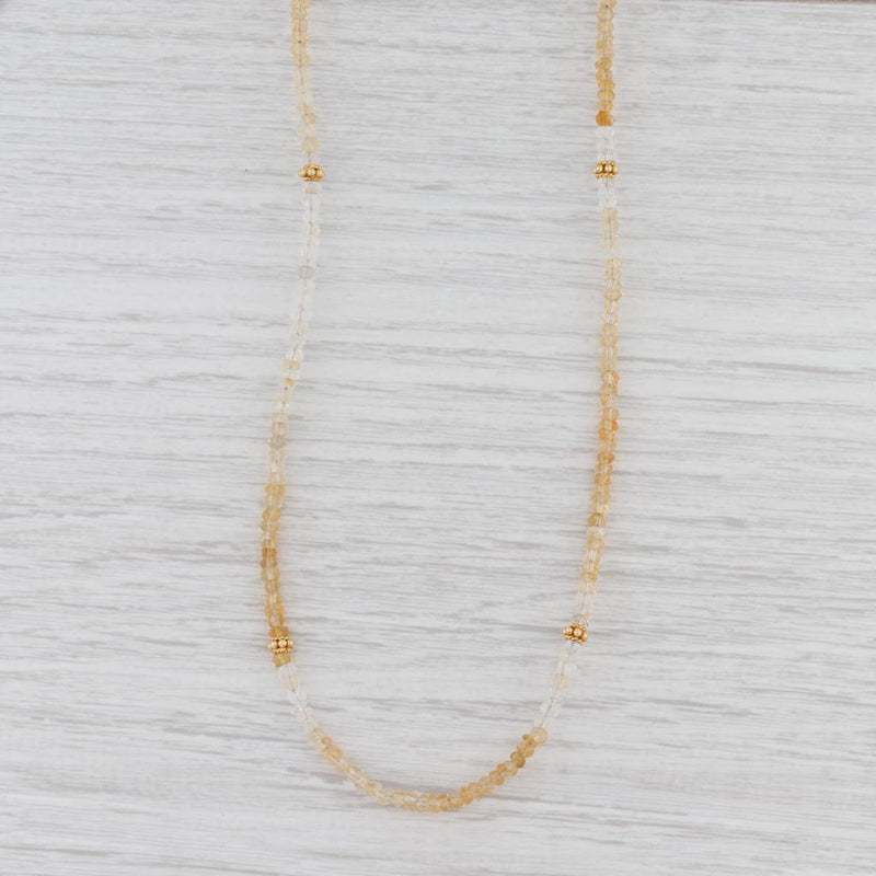 New Nina Nguyen Harmony Citrine Bead Necklace Sterling Gold Vermeil Long Layer