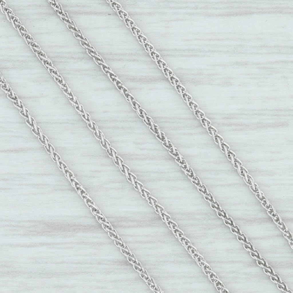 Light Gray New Round Wheat Chain Necklace 950 Platinum 16" 1mm Lobster Clasp