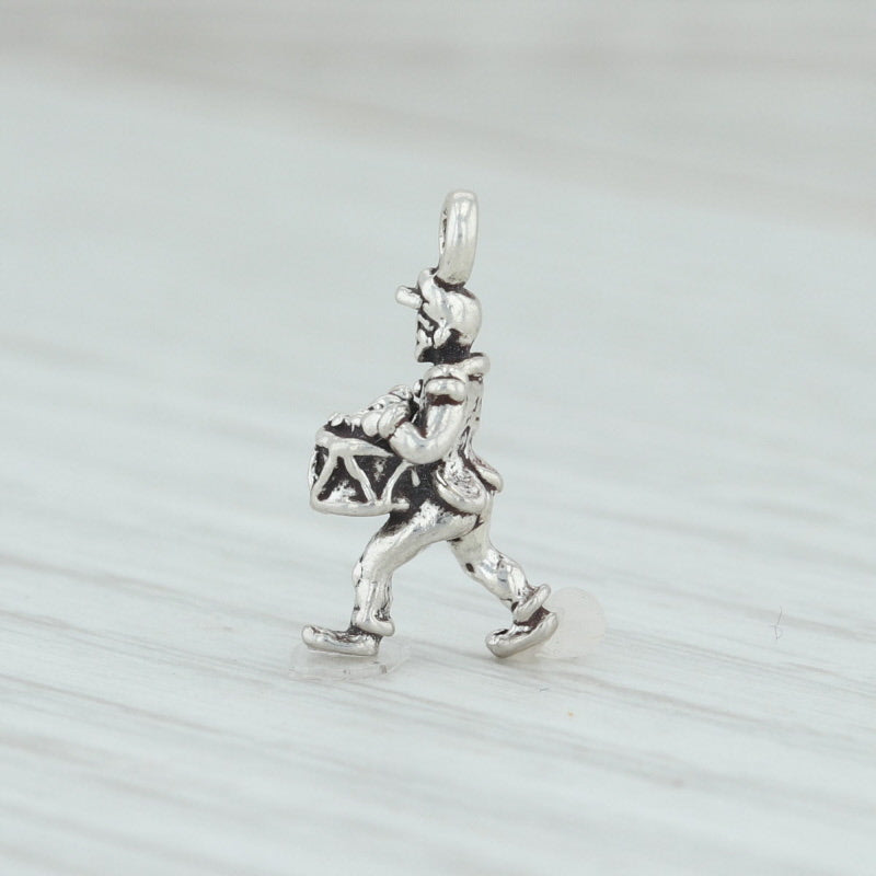 Light Gray Little Drummer Boy Charm Sterling Silver 12 Days of Christmas Drummers Drumming