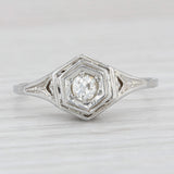 Art Deco 0.20ct Diamond Solitaire Ring 18k White Gold Size 9.5 Belias Engagement