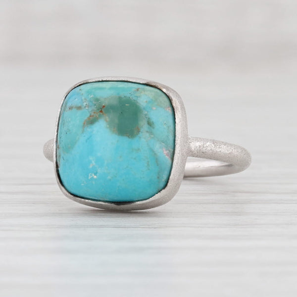 Light Gray New Nina Nguyen Turquoise Solitaire Sterling Silver Size 7 Marbled Blue Green