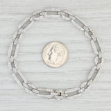 1.25ctw Diamond Circle Bar Link Bracelet 18k White Gold 7" 6.6mm