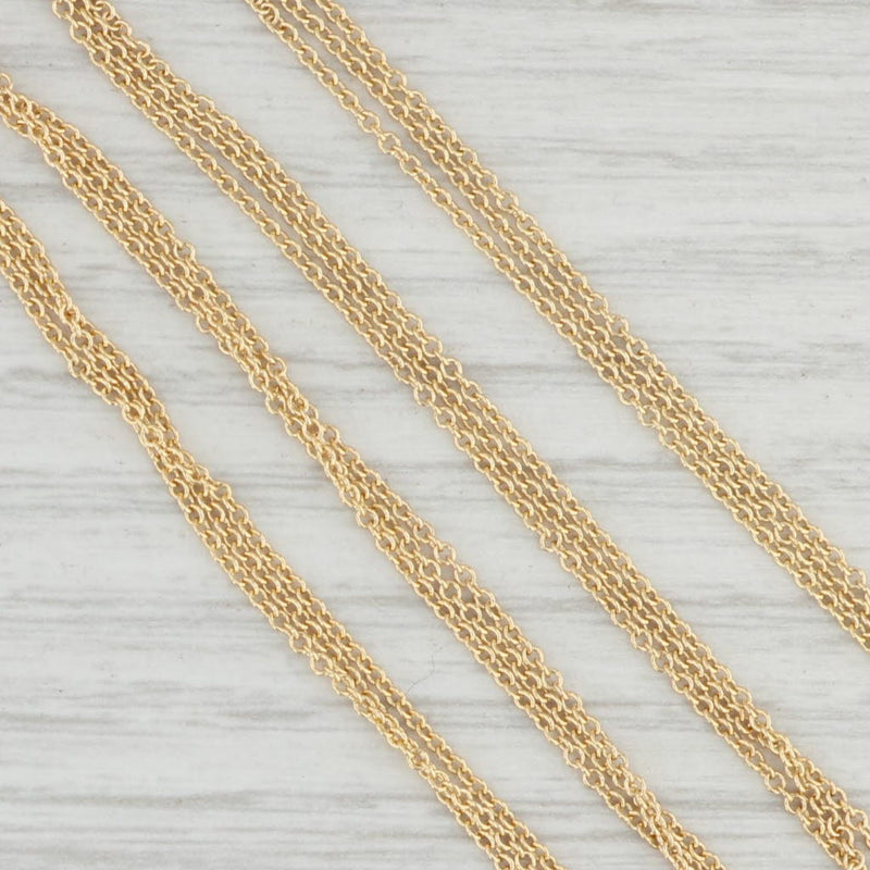 Light Gray New 3-Strand Cable Chain Necklace 14k Yellow Gold 18" Multi-Strand