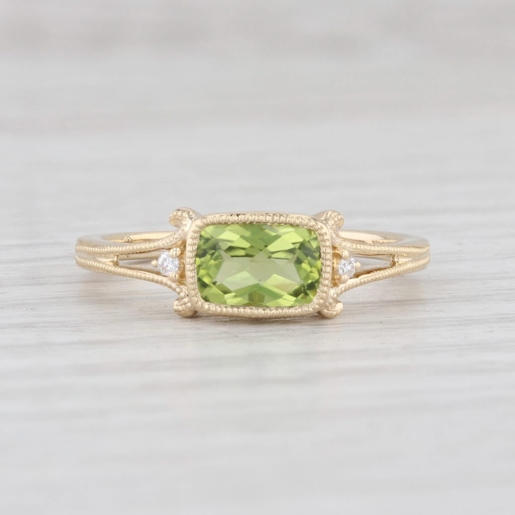 Light Gray New 1.02ctw Peridot Diamond Ring 14k Yellow Gold Size 6.5 August Birthstone