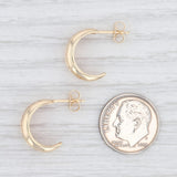 0.80ctw Ruby Half-Hoop Earrings 14k Yellow Gold Pierced Drop July Birthstone