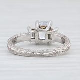 Light Gray New Tacori Emerald Cut 3 Stone Engagement Ring 18k Gold Platinum Semi Mount 2199