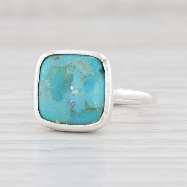 Light Gray New Nina Nguyen Marbled Turquoise Ring Sterling Silver Size 7 Solitaire