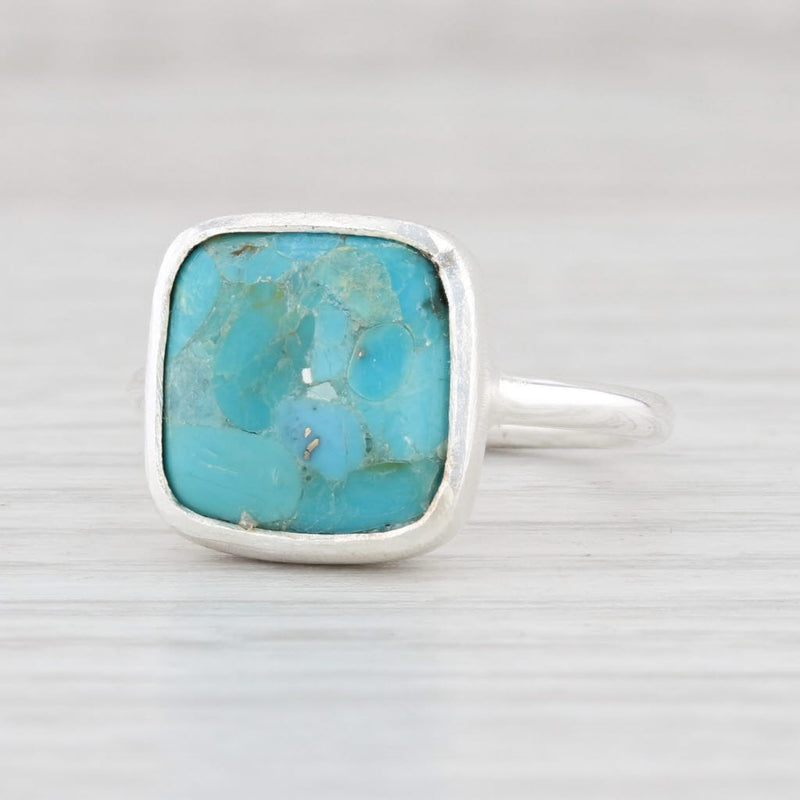 New Nina Nguyen Marbled Turquoise Ring Sterling Silver Size 7 Solitaire