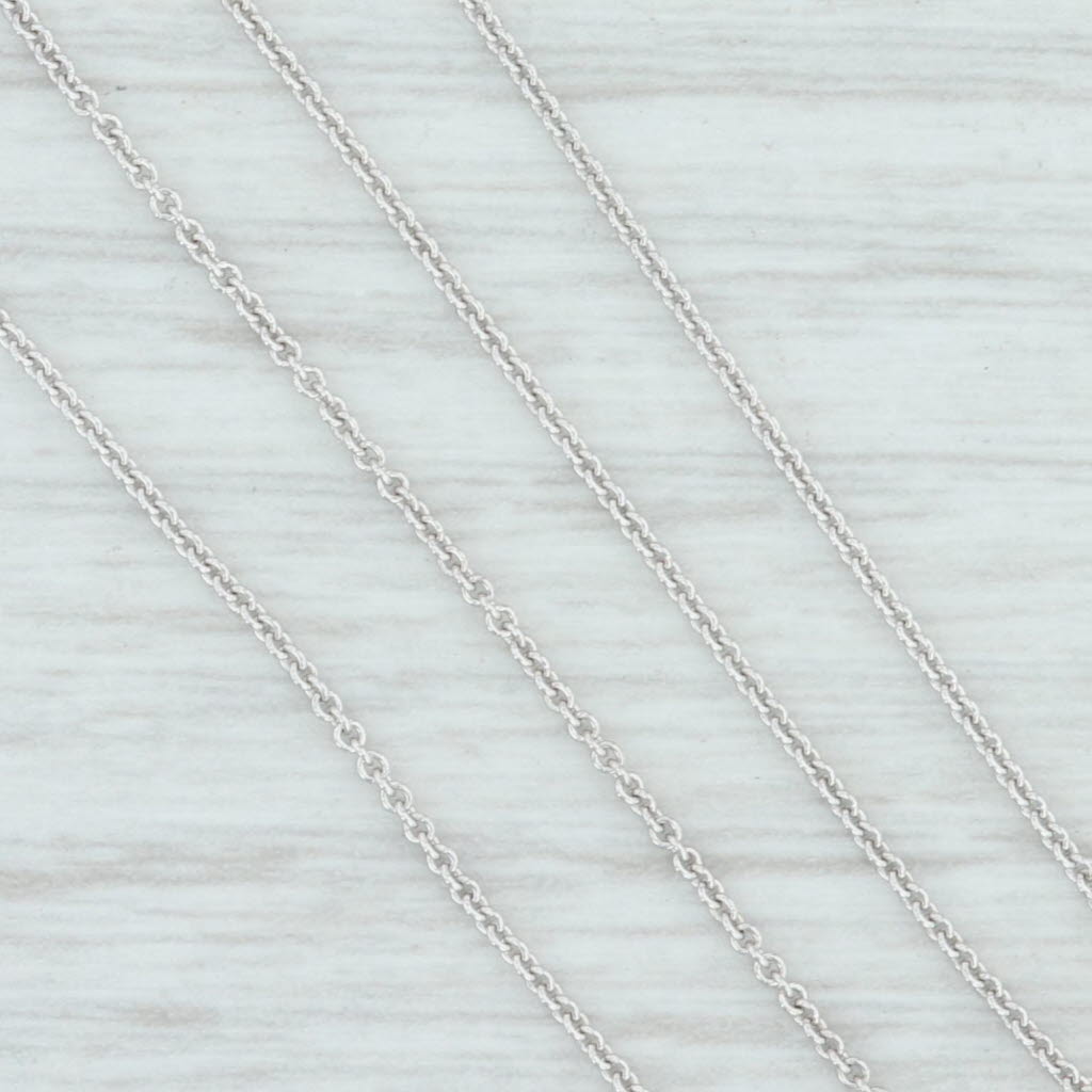 Light Gray New Round Cable Chain Necklace 14k White Gold 16" 0.8mm Lobster Clasp