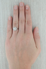 Vintage 0.20ctw Diamond Cluster Ring 14k White Gold Size 6.25 Engagement