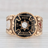 1800s Antique Diamond Masonic York Rite Ring 14k Gold Size 12 Royal Arch