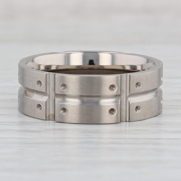 Gray New Beveled Titanium Ring Size 11.5 Men's Wedding Band