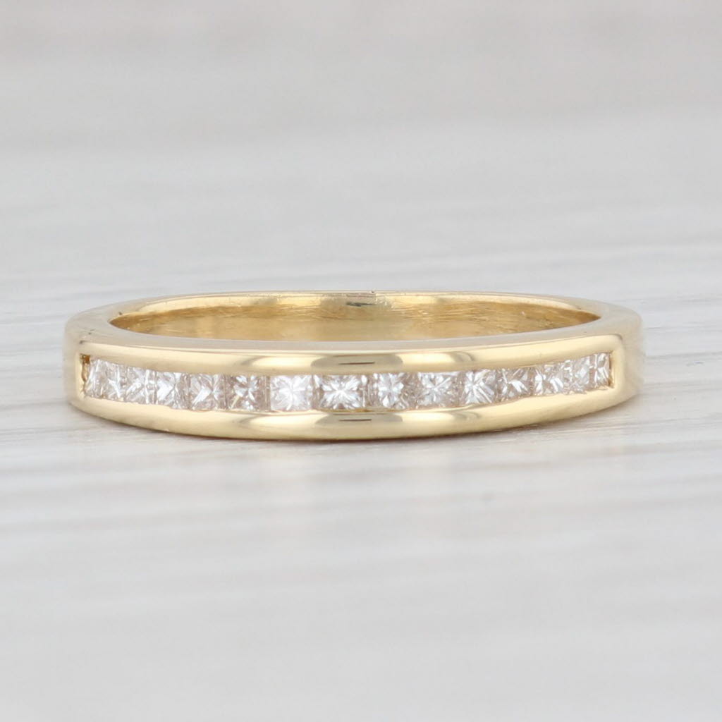 Light Gray 0.25ctw Diamond Wedding Band 18k Yellow Gold Size 5.75 Stackable Ring